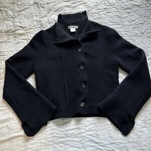 Issey Miyake Black Cardigan Sweater Size 4